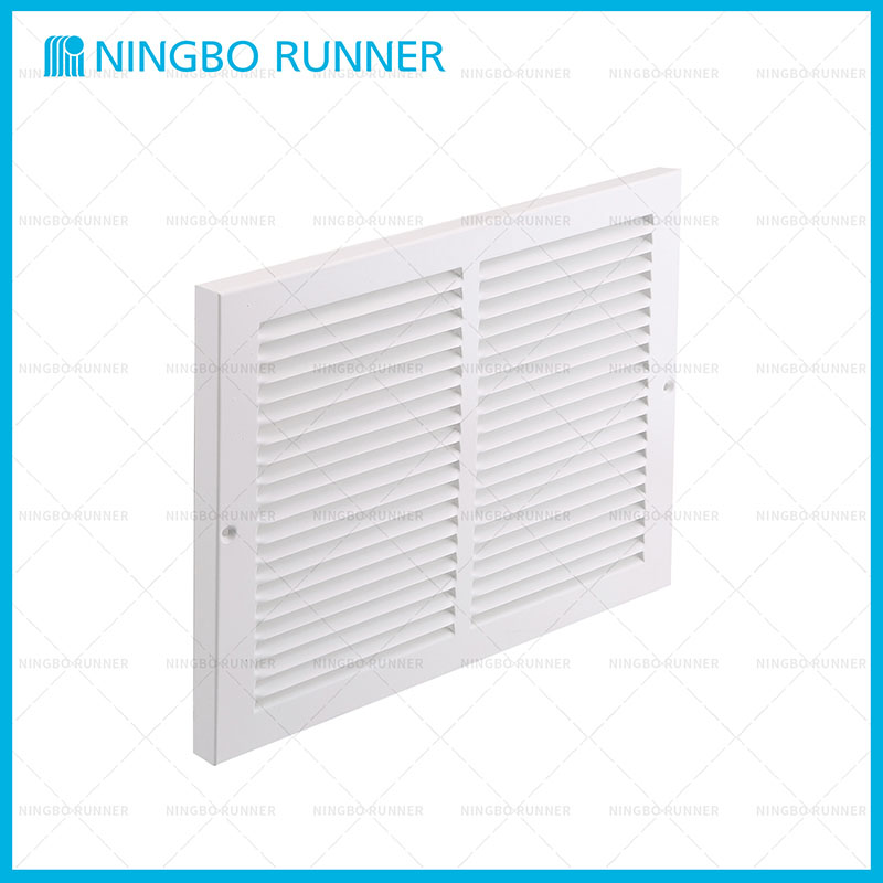 Steel Baseboard Return Air Grille White 1/2"-Space-Fins