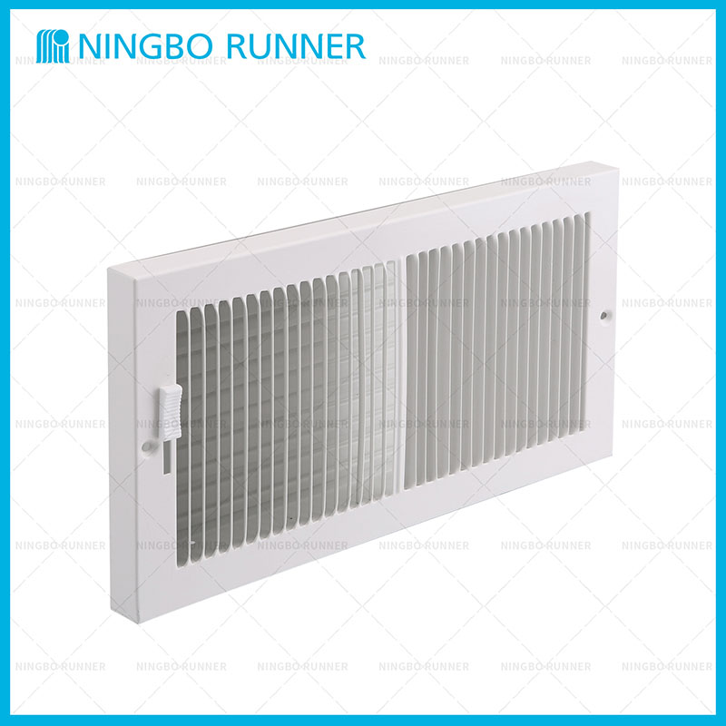 Steel Baseboard Register White 1/3" Space Fins