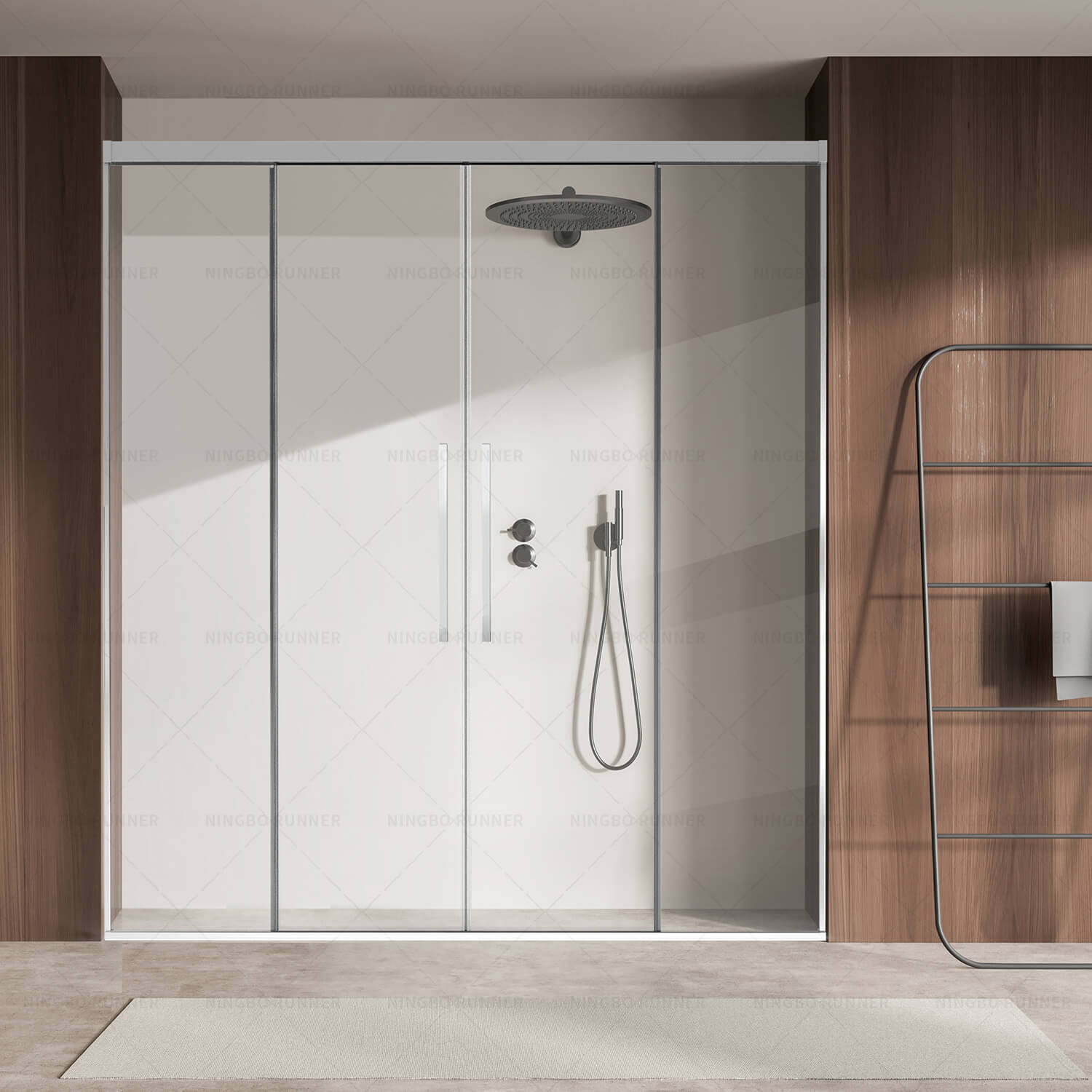 Trendy shower door chrome with invisible rollers can be s...