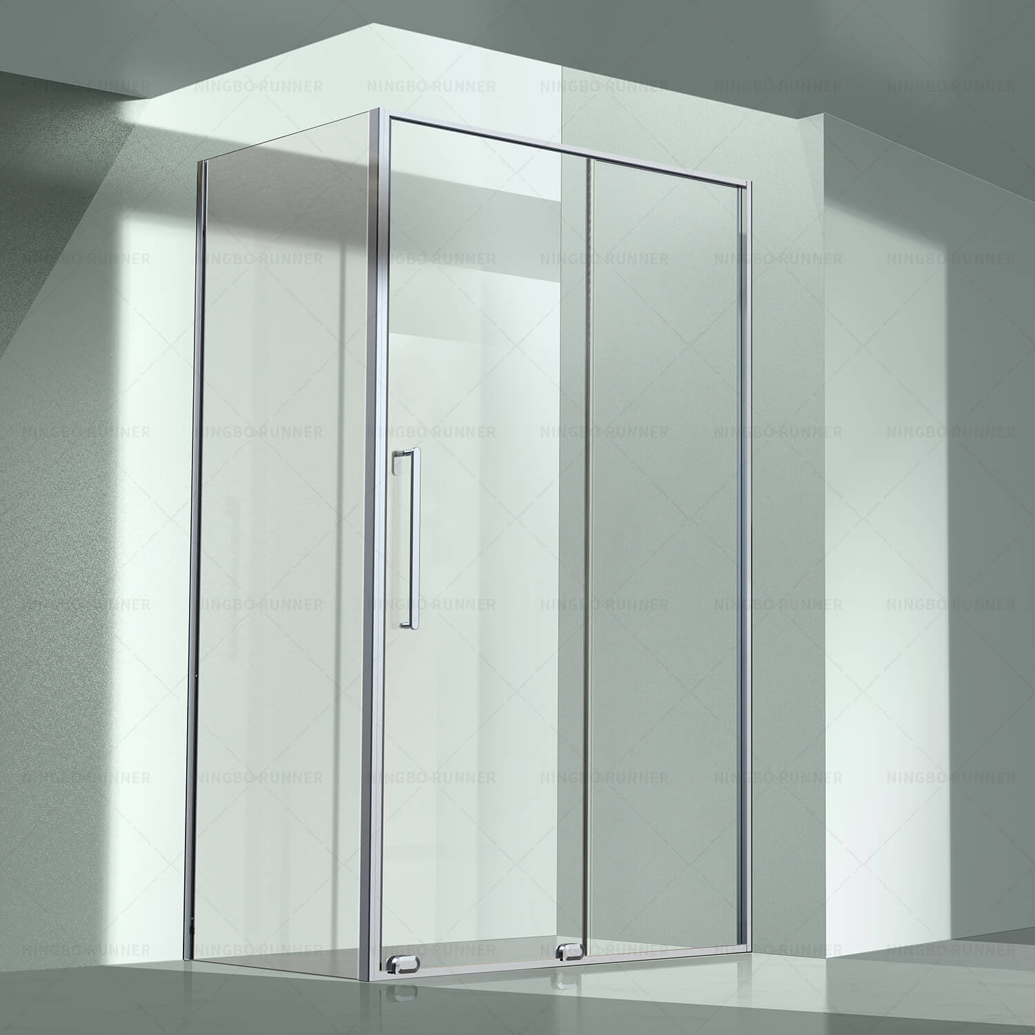 Quality chrome shower enclosure with slim frames aluminum...