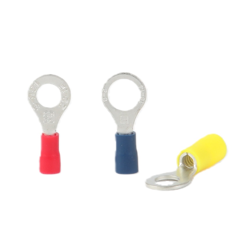 200-Pack #6 Stud Insulated Vinyl Ring Terminals – 22-16 Gauge, Tin-Plated Copper