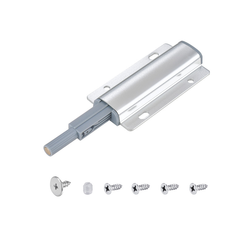 New Metal Shell Wardrobe Door Bounce Device Surface mounted Aluminum Alloy Press Spring Drawer Press type Self Spring Device Pull free Magne