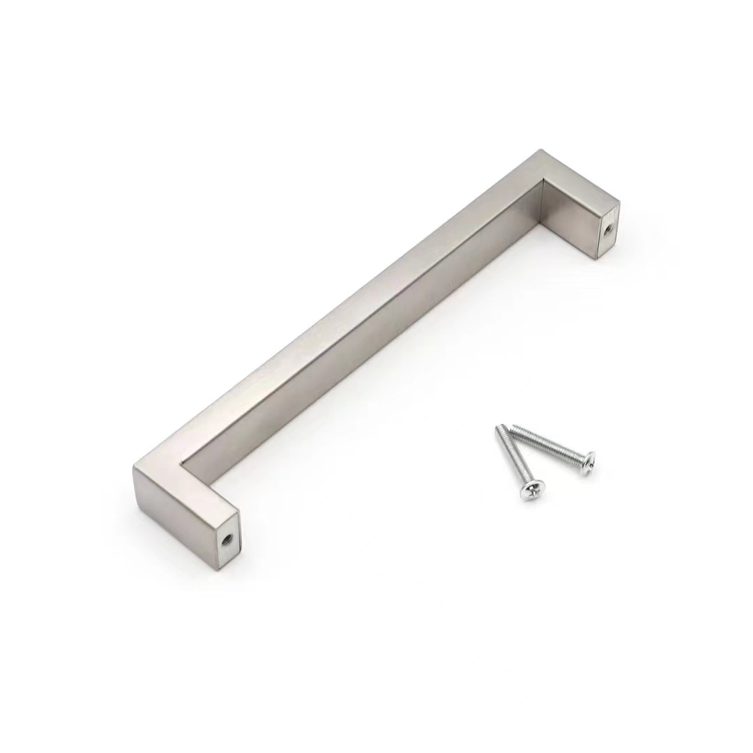 Wardrobe square tube welded handles, small cabinet handles, hollow square tube handles, small wardrobe cabinet handles, square tube handles with round feet for drawers.