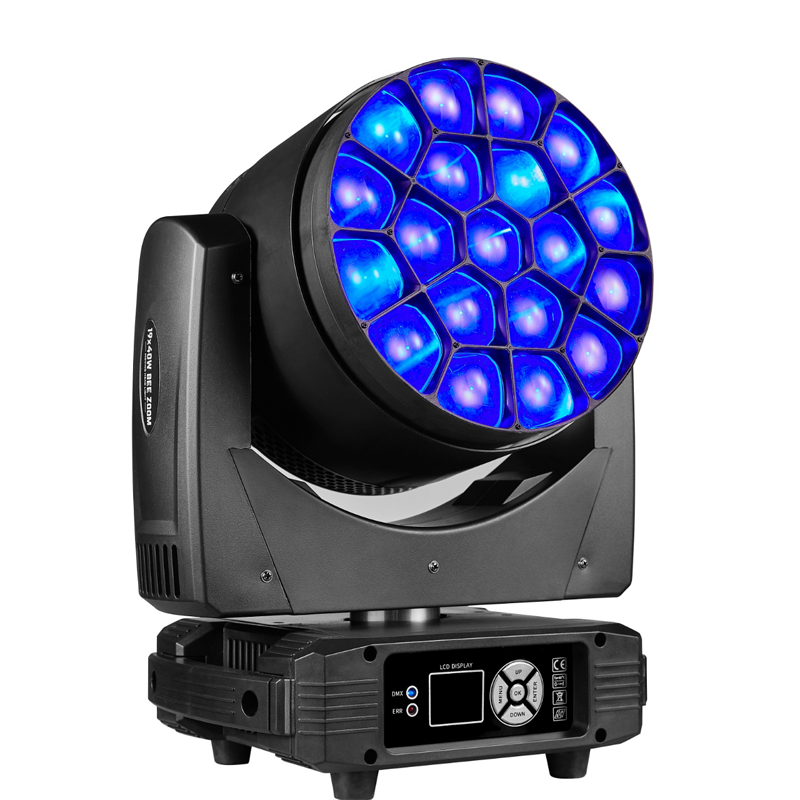 19 peças 15W Big Bee Eye Zoom Wash Pixel LED Moving Head Light para palco casamento/clube