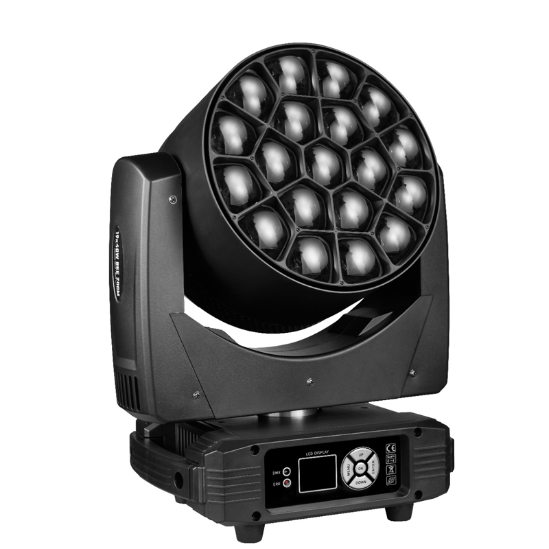 19 peças 15W Big Bee Eye Zoom Wash Pixel LED Moving Head Light para palco casamento/clube