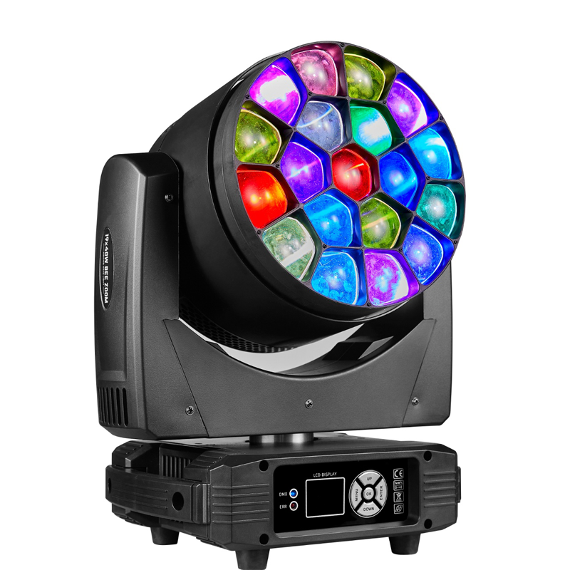 19 peças 15W Big Bee Eye Zoom Wash Pixel LED Moving Head Light para palco casamento/clube