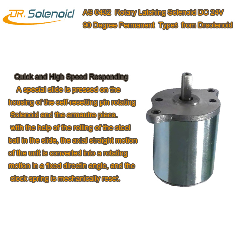 AS 0432 Rotary Latching Solenoid DC 24V 90 Degree CW CCW direction from DrSolenoid D 3