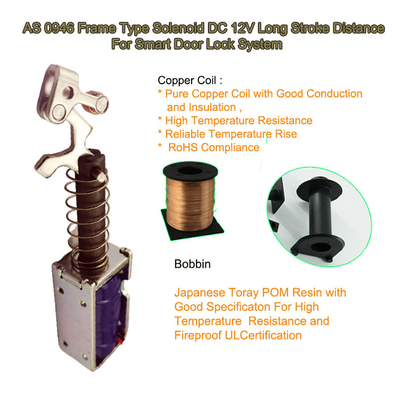 AS 0946 Frame Type Solenoid DC 12 V Long stroke Distance Para sa Smart Door Lock System 3