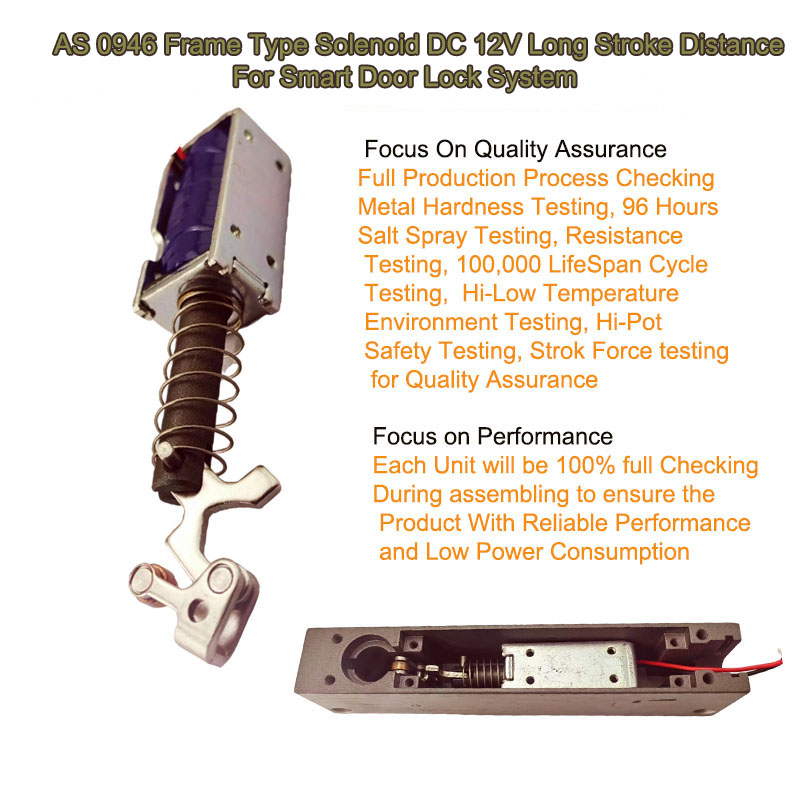 AS 0946 Frame Type Solenoid DC 12 V Long stroke Distance Para sa Smart Door Lock System 5