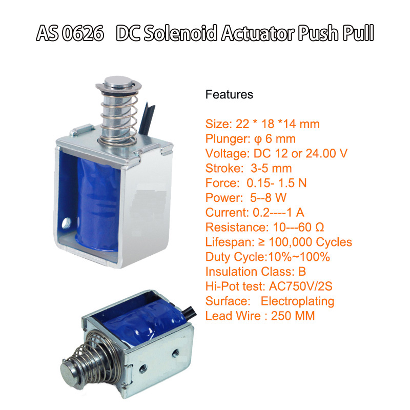 AS 0626 DC Solenoid Actuator Push Pull D 6