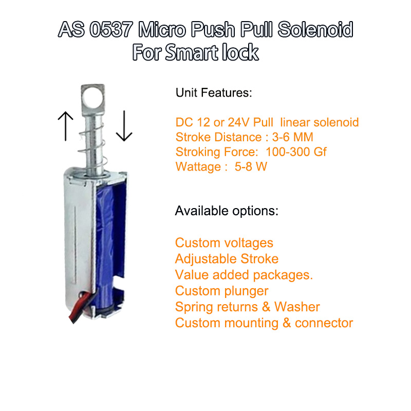 AS 0537 Micro Push Pull Solenoid for smart lock 1