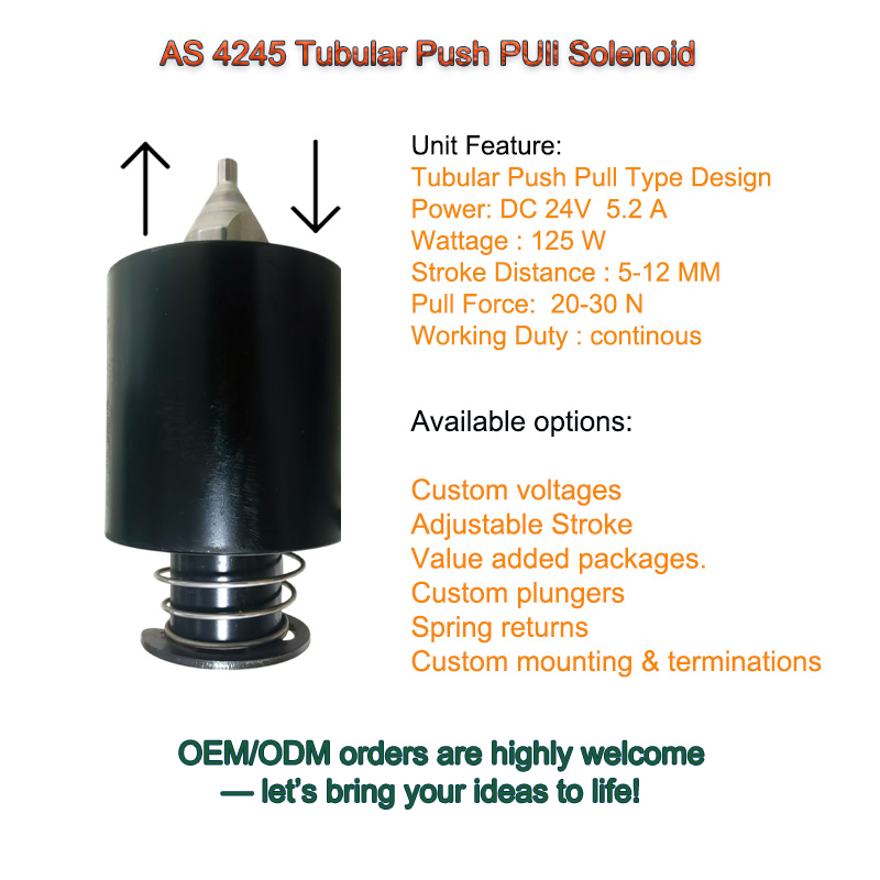 AS 4245 Tubular Push Pull Solenoid 1