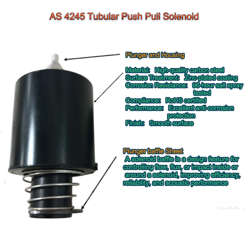 As 4245 Tubular Push Pull  Solenoid mechanical actuator D 2
