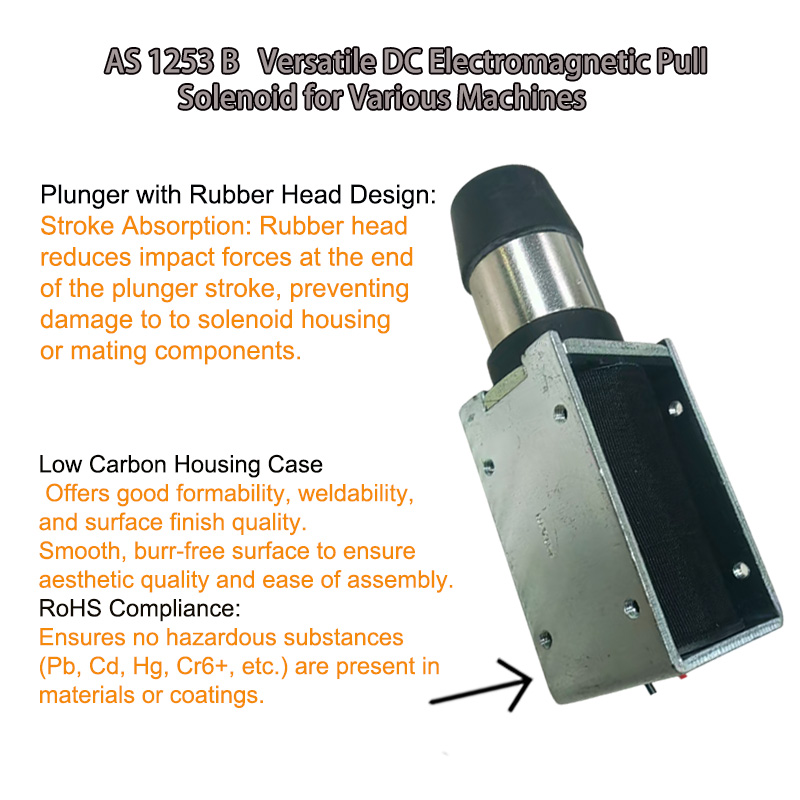 AS 1253 B Versatile DC Electromagnetic Pull Solenoid for Various Machines