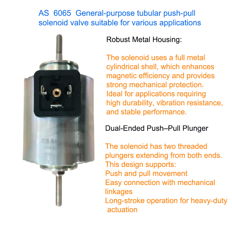 AS  6065  General-purpose tubular push-pull  solenoid valve suitable for various applications