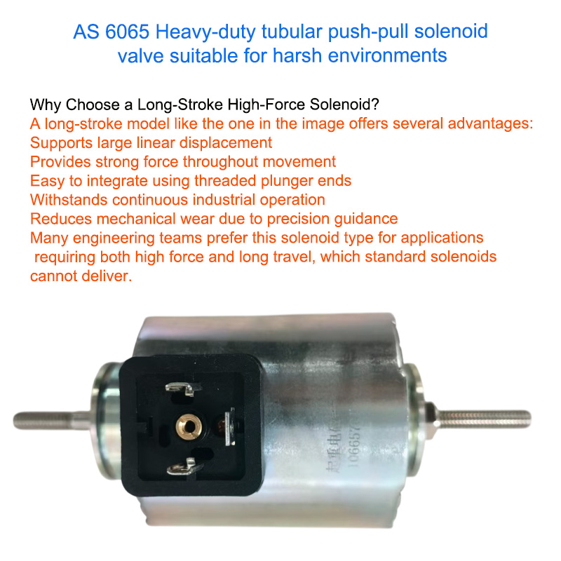 AS 6065 Heavy-duty tubular push-pull solenoid valve suitable for harsh environments