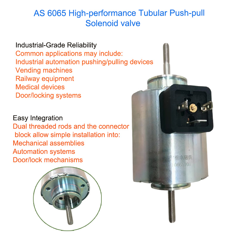AS 6065  High-performance tubular push-pull solenoid valve