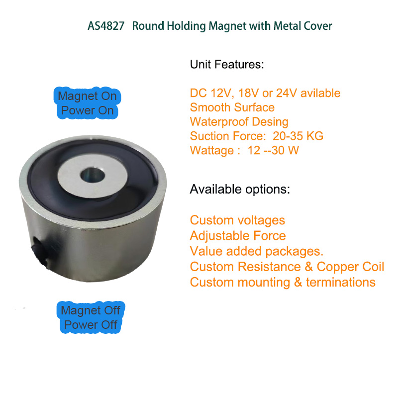 AS4827  Round Holding Magnet with Metal Cover