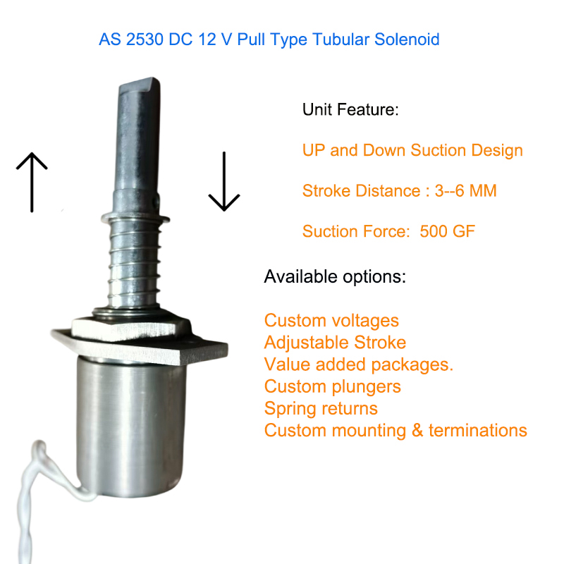 1 Pull Type Tubular Solenoid for Mechanical Actuation