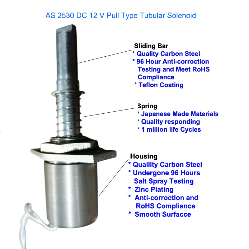2 Pull Type Tubular Solenoid for Industrial Control Systems