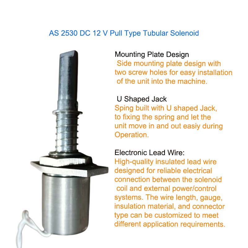 4 Custom Pull Type Tubular Solenoid for Industrial Systems