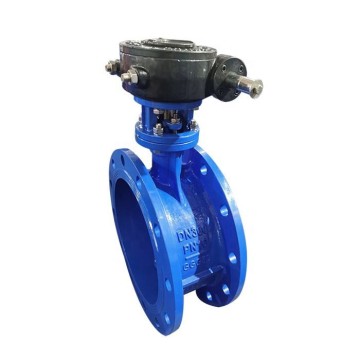 Ductile Iron Electric Double Flanged Eccentric Butterfly Valve