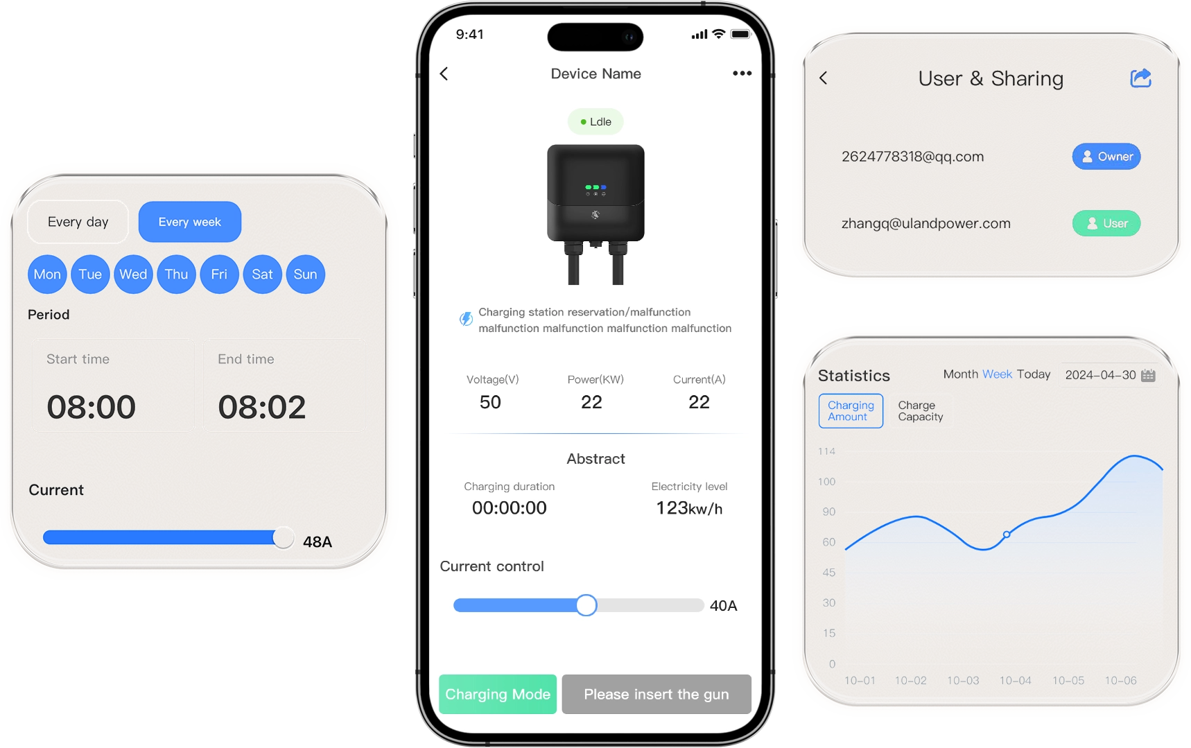 U-Charger app functions