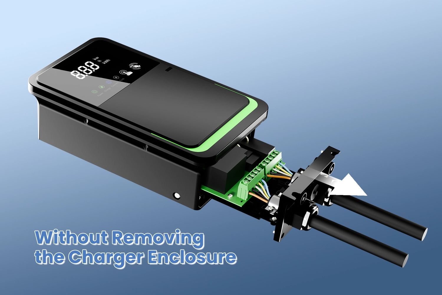 pull-down retractable drawer design provides faster access to internal cables