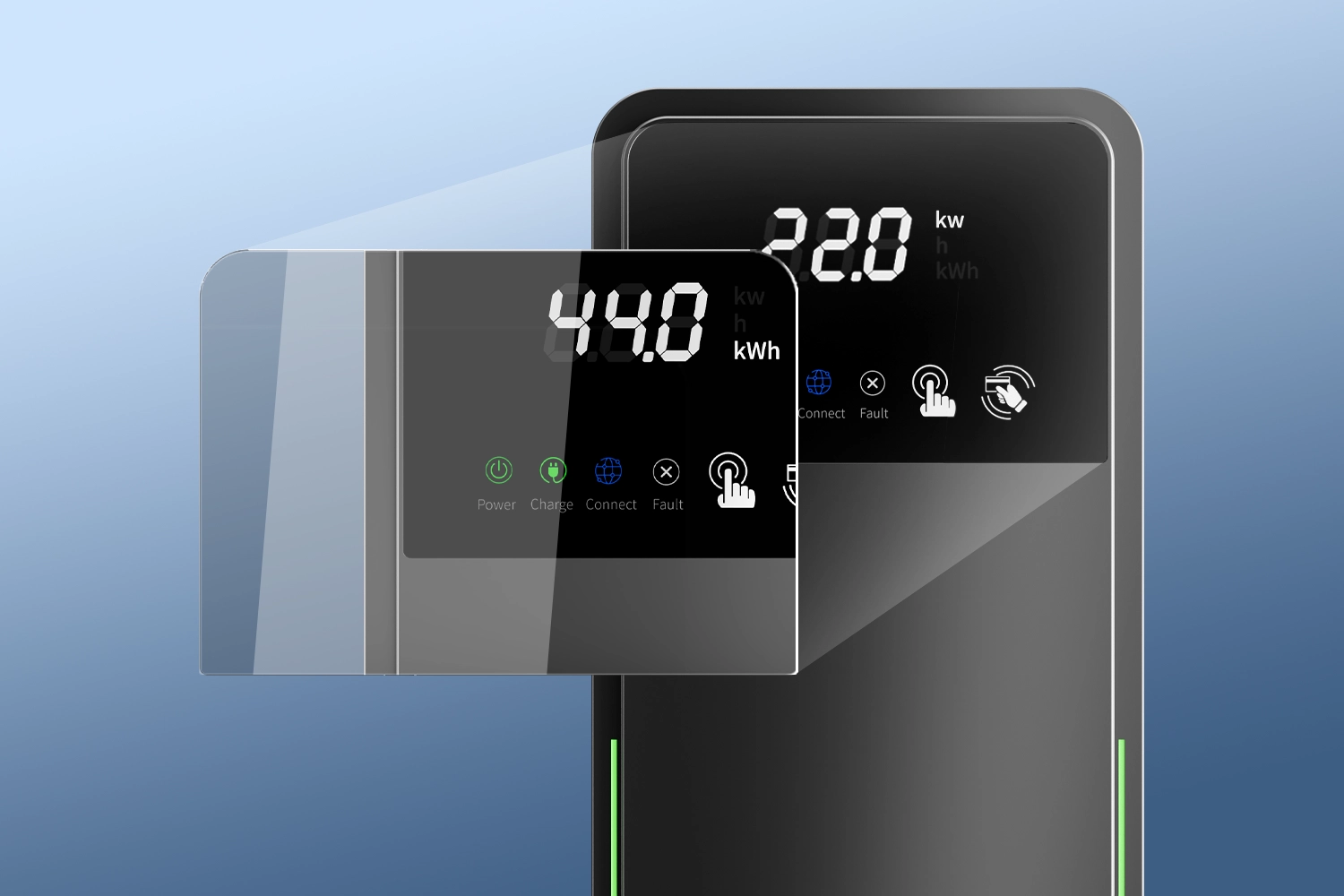 high-clarity digital display with signature U-shaped LED lighting