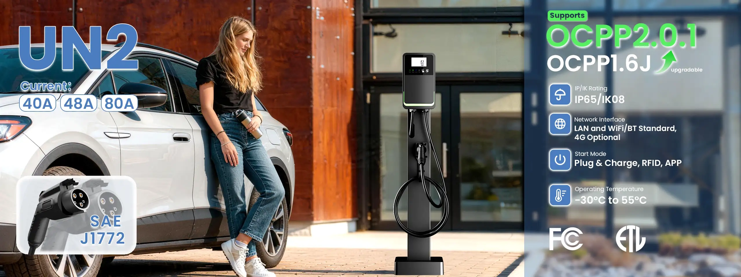 UN2 commercial ev charger Type1 total