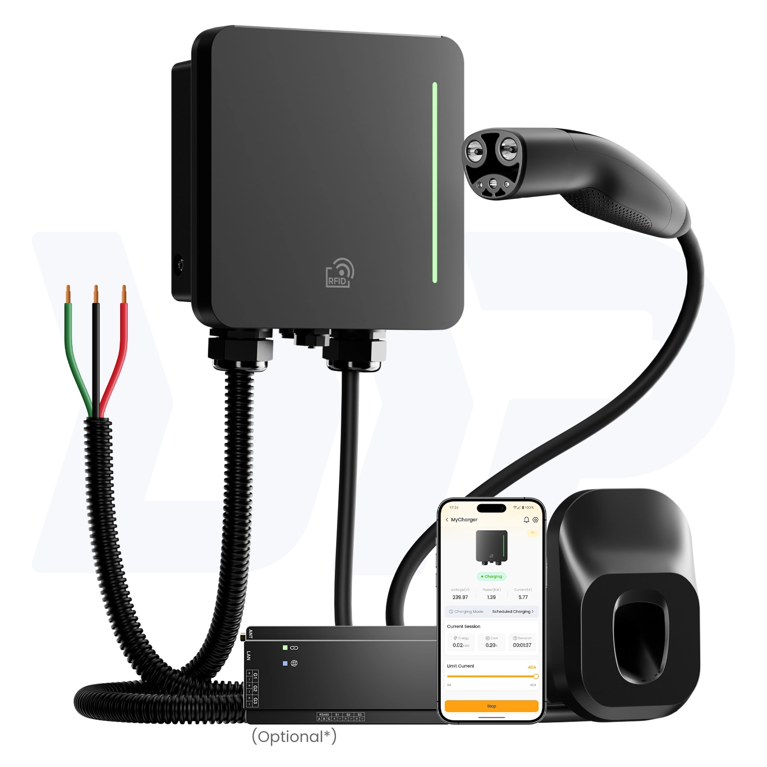 UR3N NACS EV Charger with NEMA 14-50 plug, APP and holster