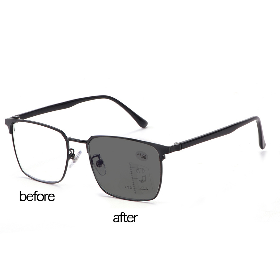 New Progressive Reading Glasses Photochromic Sunglasses Acetate Anti Blue Light Blocker Glasses