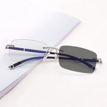 Rimless Optical Glasses Computer Anti Blue Light Blocking Glasses Women and Men Photochromic Glasses Frame