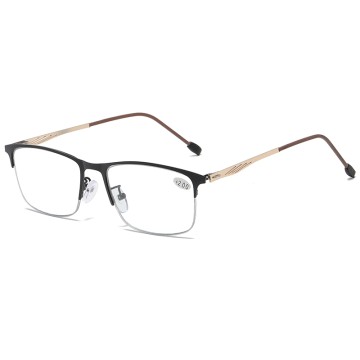 Progressive Photochromic Multifocus Reading Glasses Blue Light Blocking Transition Multifocal Readers Half frame Men Eyeglasses