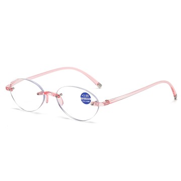 Rimless Reading Glasses Blue Light Blocking Anti Eyestrain Computer Reading Glasses for Women Readers
