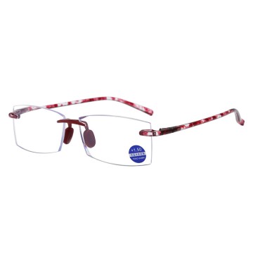Rimless Reading Glasses for Men Women Blue Light Blocking Readers