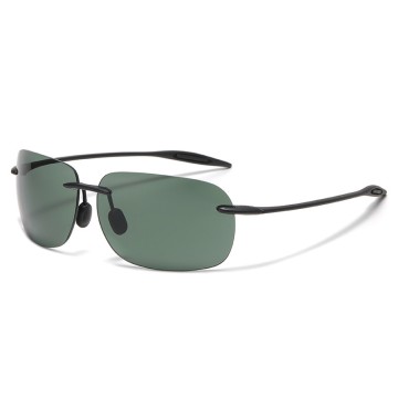 Tr90 Rimless Frame Driving HD Polarized UV400 Protection Ultra light Mens Sunglasses Frameless Safety Sun Glasses For Women UV400 Lightweight Anti-Glare Mirror Sunglasses