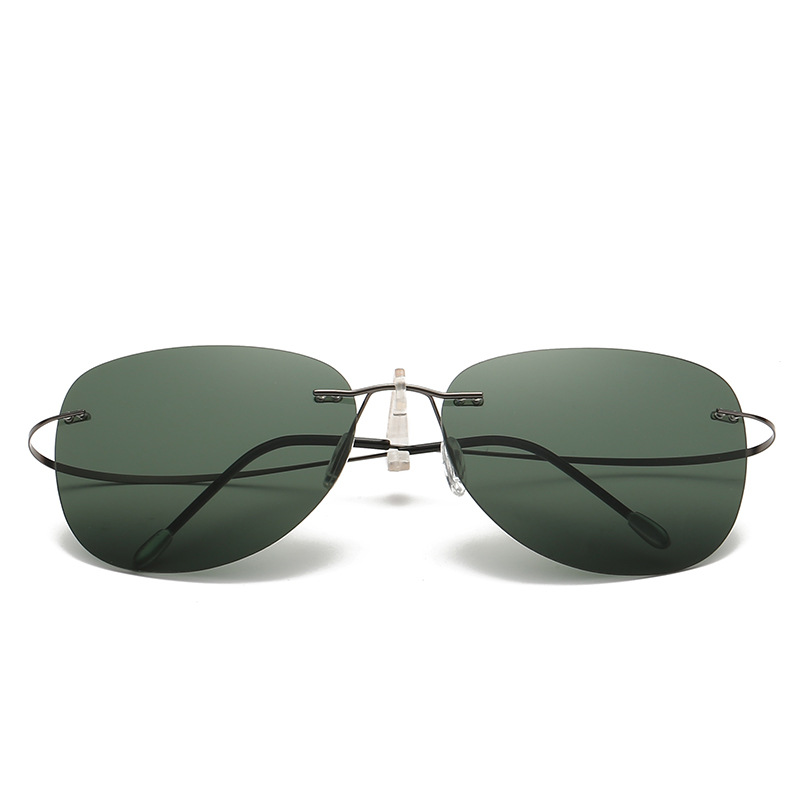 Ultralight Rimless Polarized Sunglasses for Men Women Vintage Colorful Fashion Shades