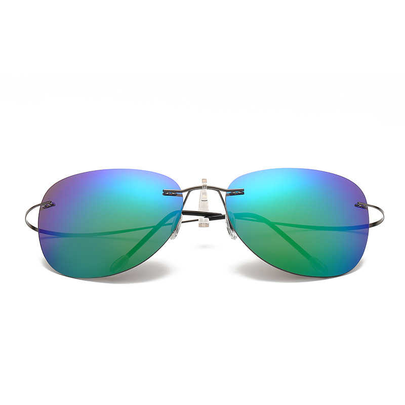 Ultralight Rimless Polarized Sunglasses for Men Women Vintage Colorful Fashion Shades