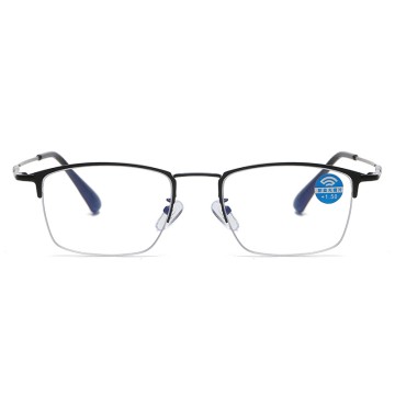 Black rectangle anti blue light reading glasses automatic zoom progressive multifocal presbyopia eyeglasses photochromic glasses