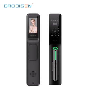 Tuya App digital fingerprint facial recognition lock with camera, electric digital biometric door intelligent lock, specially designed welcome spotlight, making you feel warm when you go home