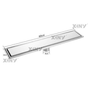 Hidden Silver Shower Floor Drain Linear Rectangular Shape For Basement