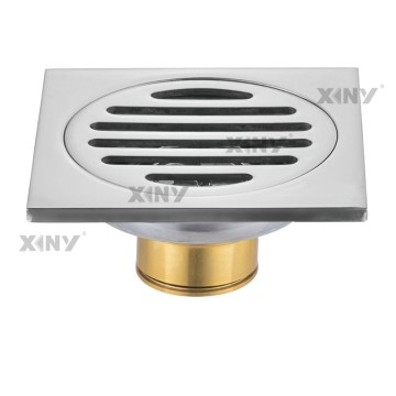 Square Bathroom Shower Floor Drain With Matte Grey Black Polished Color