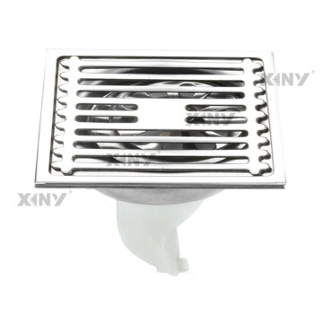 4 Inches Mirror Polished Black Grey Shower Floor Drain With Removable Filter Hair Sundries Cover