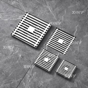 4 Inch Brushed Color Bathroom Floor Drain Stainless Steel With Grate Cover
