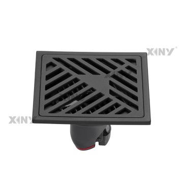 4 Inch Square Bathroom Shower Floor Drain With Grey Black Polished Mirror Color