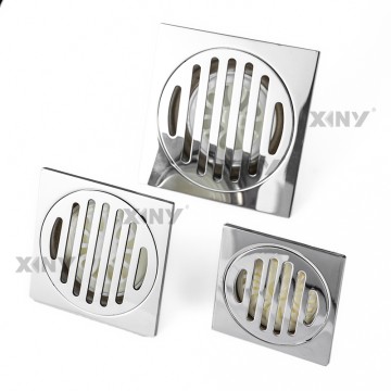 4 Inch And 5 Inch Square Bathroom Stainless steel Shower Floor Drain With Polished Mirror Color
