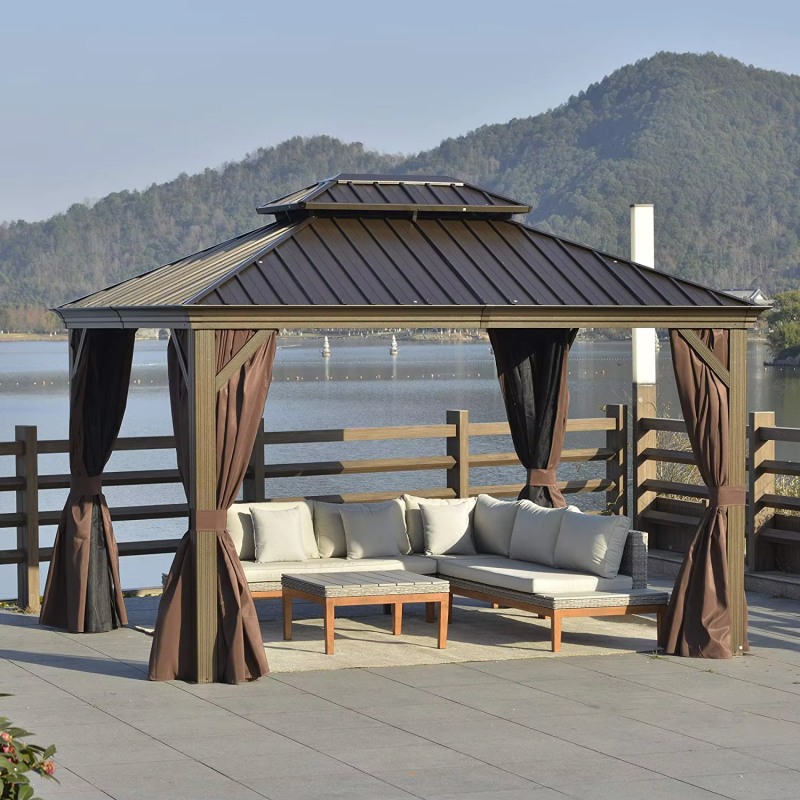 12' x 10' Aluminum Frame Hardtop Gazebo