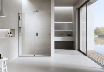 RL05-8mm Rolling Shower Door For Screen in Gun Grey