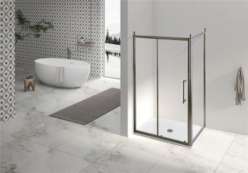 AQ02-8mm Antique Shower Door For Rectangle in Bronze